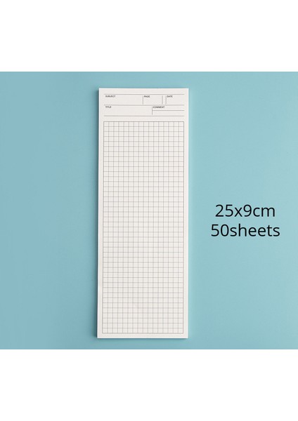 Izgara Uzun Yapışkan Olmayan Bloknot Basit Yeni Not Defteri 50 Sayfa Yazma Not Sayfaları Okul Ofis Bloknot 9X25 cm (Yurt Dışından)