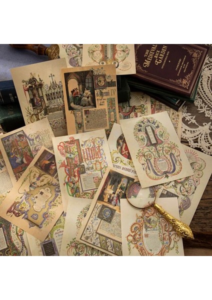 F Yoofun 50 Sayfa Vintage Ortaçağ Arka Bahçeleri Malzeme Kağıt Scrapbooking Günlükleme Dekorasyon Kart Yapımı Dıy Kırtasiye (Yurt Dışından) indirimleri