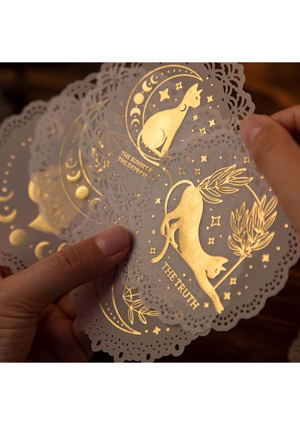 C 10 Adet Yıldızlı Gece Serisi Malzeme Kağıt Sıcak Damgalama Içi Boş Dantel Arka Plan Kağıt Dekoratif Günlüğü Etikel Önemsiz Günlük Planlayıcısı (Yurt Dışından) modelleri