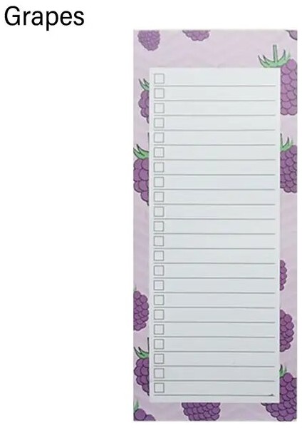 Üzüm 50 Sayfa Manyetik Buzdolabı Çıkarılabilir Not Meyve Baskılı Desen Yapılacaklar Listesi Notu Kendinden Yapışkanlı Bakkal Etiket Mesaj Panosu Notları (Yurt Dışından)