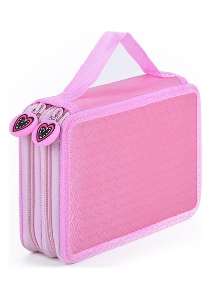 Pembe Gülümseme 32HOL Dört Katmanlı Kalem Çantası 72 Renkli Kalem Perde Kroki Fırçası Renkli Kalem Çantası Boyama Kalem Çantası Sanat Öğrenci Gözenekli Kırtasiye Kutusu (Yurt Dışından)