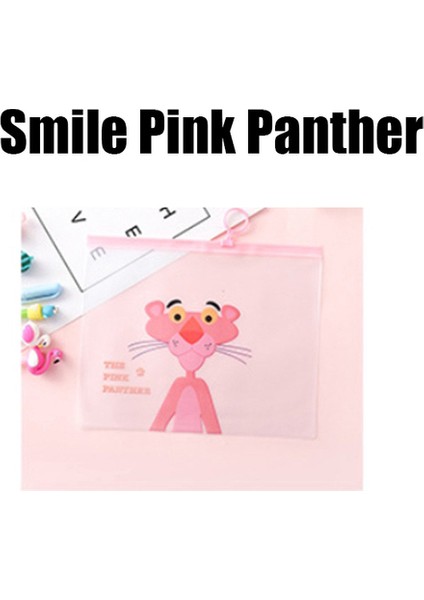 Gülümseme Pembe Panter Örgü Kalem Kutusu Kılıfı Kawaii Sevimli Şeffaf Kalemler Çanta Basit Estetik Organizatör Ofis Okul Malzemeleri Kızlar Için Kırtasiye (Yurt Dışından)