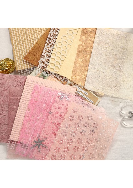 Scz-Dxjswhh-04 10 Yaprak Yaratıcı Karışık Özel Malzeme Kağıt A5 Gazlı Bez Örgü Içi Boş Günlük Dekorasyon Bloknot Scrapbooking Arka Plan Kağıdı (Yurt Dışından) fiyatları