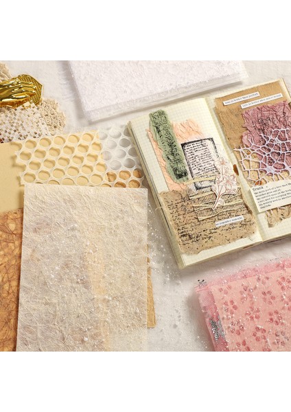 Scz-Dxjswhh-04 10 Yaprak Yaratıcı Karışık Özel Malzeme Kağıt A5 Gazlı Bez Örgü Içi Boş Günlük Dekorasyon Bloknot Scrapbooking Arka Plan Kağıdı (Yurt Dışından) fırsatları
