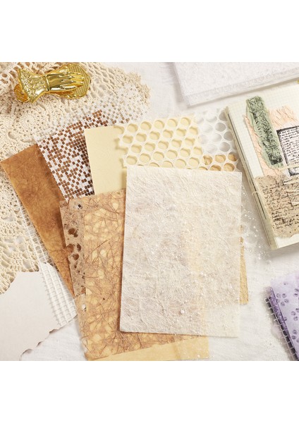 Scz-Dxjswhh-04 10 Yaprak Yaratıcı Karışık Özel Malzeme Kağıt A5 Gazlı Bez Örgü Içi Boş Günlük Dekorasyon Bloknot Scrapbooking Arka Plan Kağıdı (Yurt Dışından) indirimleri