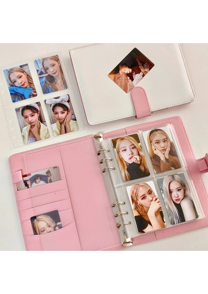 Beyaz Sadece Kapak Şeker Renk A5 Pu Deri Bağlayıcı Fotoğraf Kartları Kapak Sevimli Kpop Gevşek Yaprak Toplama Kitap Fotoğraf Kartları Albümü Depolama Kitap Kırtasiye (Yurt Dışından) fiyatları