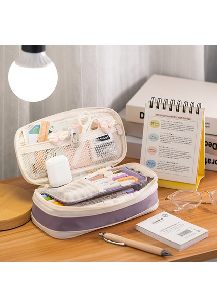 Yeşil Angoo Genişletilebilir Kalem Kutusu Kalem Çantası Hit Renk Su Geçirmez Malzeme Depolama Kılıfı Cep Kırtasiye Okul A7208 (Yurt Dışından) fırsatları