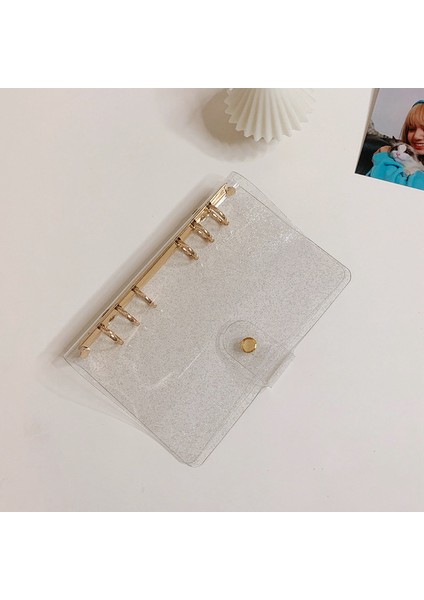 Glitter Altın A5 A5 A6 Yeni Gül Altın Pvc Şeffaf 6 Delikli Gevşek Yapraklı Bağlayıcı Defter Kapağı Günlüğü Gündem Planlayıcısı Kağıt Kapağı Okul Kırtasiye (Yurt Dışından)
