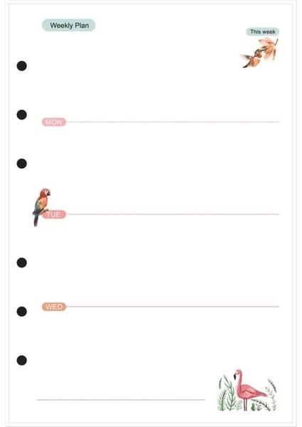 Haftalık A7 2023 45 Yaprak Kawaii A5 A6 Gevşek Yaprak Defter Kağıdı Dolum Spiral Ciltleme Dizini Iç Sayfalar Aylık Haftalık Günlük Planlayıcı Gündem (Yurt Dışından)