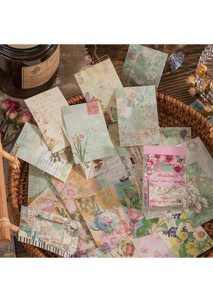 C 50 Adet/paket Ins Malzemeleri Kağıt Mini Kitap Çiçekler Izgara Dıy Scrapbooking Sanat Kolaj Fotoğraf Albümü Önemsiz Günlük Kraft El Işi Kağıdı (Yurt Dışından) fiyatları