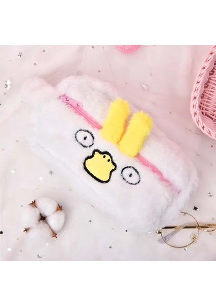 Kahverengi Kawaii Kalem Kutuları Büyük Kapasiteli Kalem Kılıfı Sevimli Peluş Kozmetik Çantası Okul Kızlar Için Öğrenci Malzemeleri Kore Kırtasiye Kutusu (Yurt Dışından)