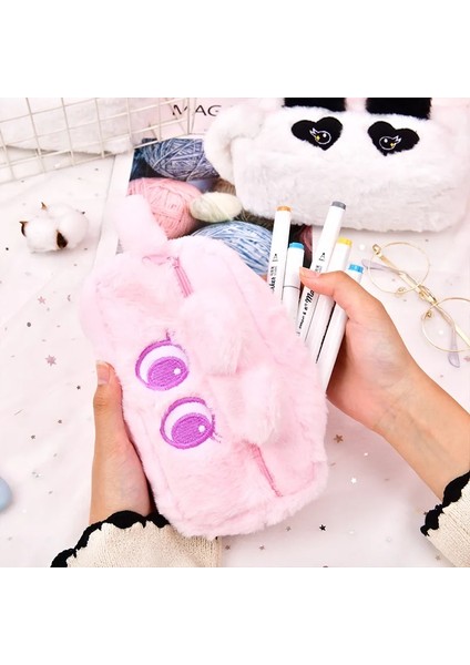 Kahverengi Kawaii Kalem Kutuları Büyük Kapasiteli Kalem Kılıfı Sevimli Peluş Kozmetik Çantası Okul Kızlar Için Öğrenci Malzemeleri Kore Kırtasiye Kutusu (Yurt Dışından) modelleri