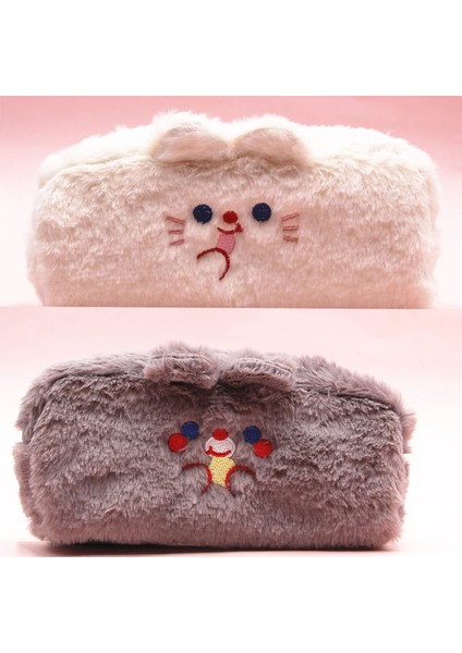 Kahverengi Kawaii Kalem Kutuları Büyük Kapasiteli Kalem Kılıfı Sevimli Peluş Kozmetik Çantası Okul Kızlar Için Öğrenci Malzemeleri Kore Kırtasiye Kutusu (Yurt Dışından) indirimleri