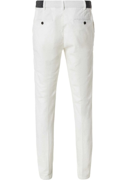 Kırık Beyaz Renk Kadife Beli Lastikli Jogger Pantolon modelleri