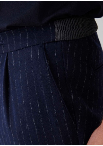 Lacivert Renk Çizgili Chino Pantolon