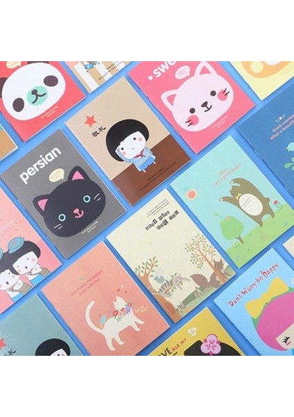 Rastgele Mix 120X85MM 10 Adet/grup Yaratıcı Kore Mini Dizüstü Karikatür Taşınabilir Küçük Not Defteri Kawaii Öğrencileri Kırtasiye Hediyeler Çocuklar Ödüller Malzemeleri (Yurt Dışından)
