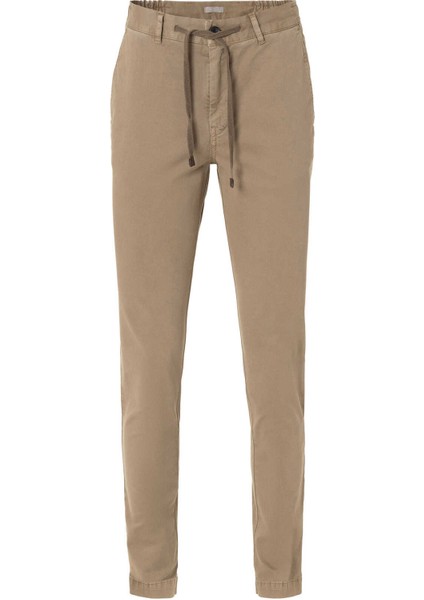 Haki Renk Esnek Beli Kordonlu Chino Pantolon