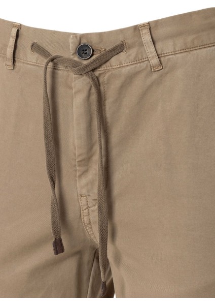 Haki Renk Esnek Beli Kordonlu Chino Pantolon
