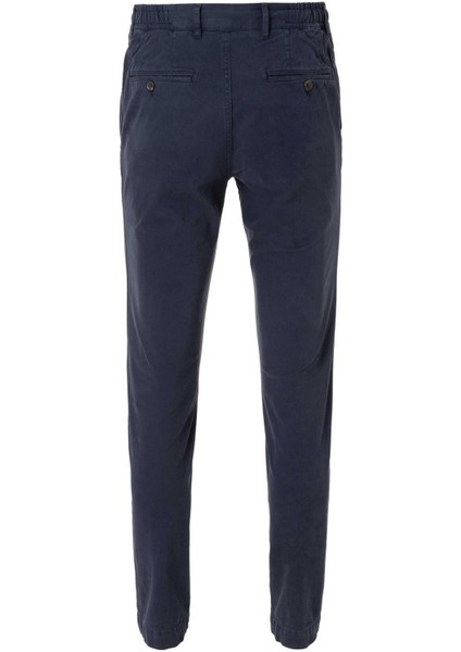 Lacivert Renk Esnek Belli Kordonlu Chino Pantolon