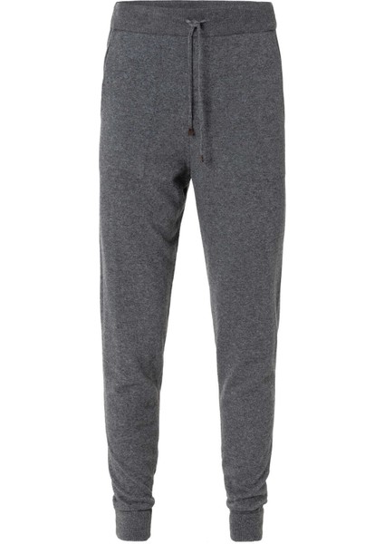 Antrasit Renk Kaşmirli Triko Jogger Pantolon