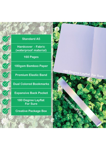 Oğlak 180G Bambu Kağıt A5 Burç Başak Nokta Izgara Defter Noktalı Dergisi 180GSM Bambu Kalın Kağıt 160 Sayfa 5*5 mm Noktalar-Kutusu Hediye (Yurt Dışından)