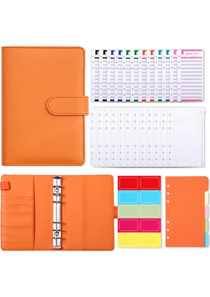 Gök Mavisi Bir Set A6 Bağlayıcı Defter Bütçe Planlayıcısı Defter Kapakları Klasör 6 Delikli Bağlayıcı Cepler Bağlayıcı Fermuar Para Tasarruf Zarfı (Yurt Dışından) fiyatları