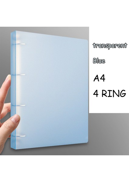 Şeffaf Mavi Klasör A4 4 Halka A4 D Tipi 4 Halka Pp Yumuşak Kapak Bağlayıcı Büyük Kapasiteli Kart Defteri 6×4 10×15 Fotoğraf Albümü Bütçe Kartpostal Dosya Karalama Defteri (Yurt Dışından)