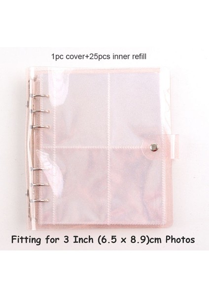 3 Inç-Pembe Sharkbang 3/5 Inç 100 200 Cepler Pvc Bağlayıcı Fotoğraf Albümü, 25 Adet Dolum Kollu Kpop Fotoğraflı Kitap Toplama, Idole Kartları Organizatör (Yurt Dışından)