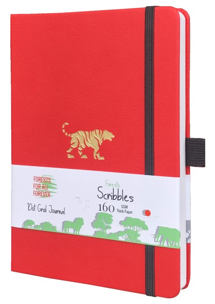 Kırmızı Nokta Izgaralı Sayfalar Buke Noktalı Günlük Nokta Izgaralı Defter Sketcbook - Pu Deri, 160GSM Kalın Kağıt, Iç Cep, Elastik Kapatma, Kalemlik (Yurt Dışından)