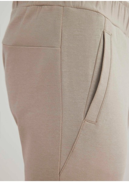 Taş Renk Örme Kumaşdan Jogger Pantolon