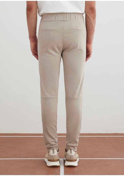 Taş Renk Örme Kumaşdan Jogger Pantolon