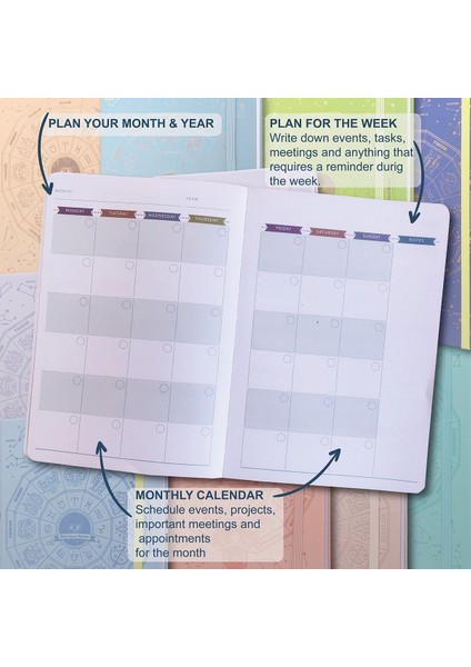 Krem-Folyo 12 Ay Planlayıcı 2023 Günlük Hedef Planlayıcı Tarihsiz Gündem Haftalık Aylık Takvim Organizatör Dizüstü Bilgisayar Verimlilik (Yurt Dışından) fırsatları