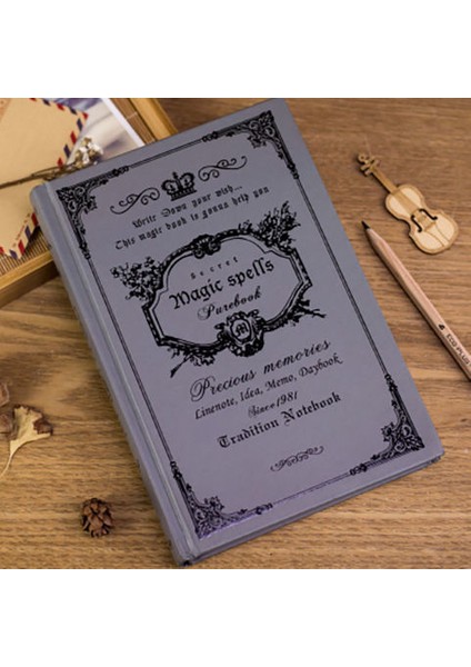 D A5 Sert Kapak Retro Süper Kalın A5 Günlüğü Avrupa Tarzı Dizüstü Öğrenci Kırtasiye Ofis Dizüstü Eskiz Defteri (Yurt Dışından)