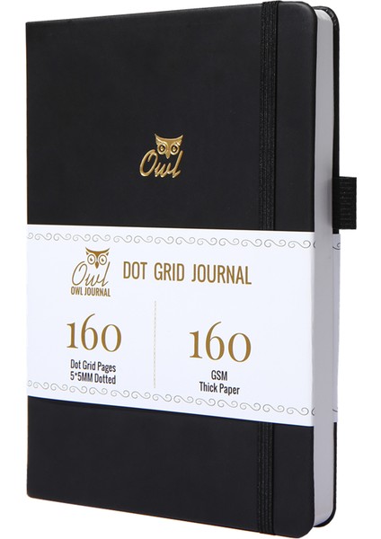 Gri Nokta Izgaralı Sayfalar Buke Noktalı Günlük Nokta Izgaralı Defter Sketcbook - Pu Deri, 160GSM Kalın Kağıt, Iç Cep, Elastik Kapatma, Kalem Tutucu (Yurt Dışından)