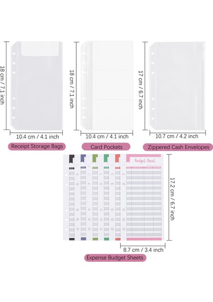 Pembe A6 Pu Deri Bütçe Bağlayıcı Nakit Zarflar Bütçeleme Için 2023 Planlayıcısı Para Organizatör Fermuarlı Zarflar ile Nakit Tasarruf Faturası (Yurt Dışından)