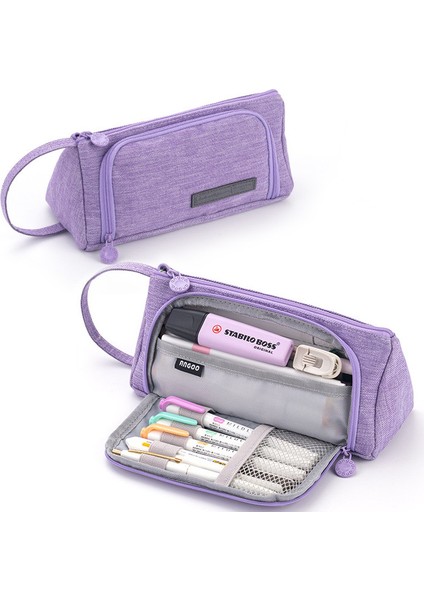 Mor Kalem Kutusu Okul Malzemeleri Çok Katmanlı Büyük Öğrenci Kalem Kawaii Saklama Çantası Kalem Kalem Çantası Ofis Okul Sevimli Kırtasiye (Yurt Dışından)