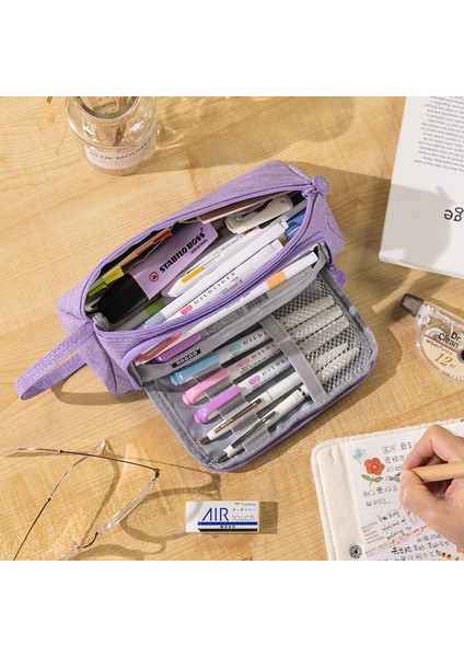 Mor Kalem Kutusu Okul Malzemeleri Çok Katmanlı Büyük Öğrenci Kalem Kawaii Saklama Çantası Kalem Kalem Çantası Ofis Okul Sevimli Kırtasiye (Yurt Dışından) modelleri