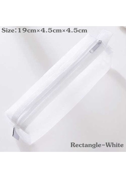 Dikdörtgen-Beyaz Basit Şeffaf Örgü Kalem Kutusu Ofis Öğrenci Kalem Kutuları Naylon Kalem Kutusu Okul Malzemeleri Kalem Kutusu Astuccio Scuola (Yurt Dışından)