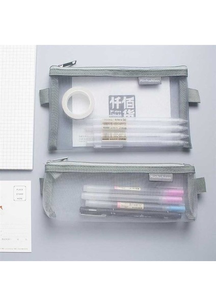 Dikdörtgen-Beyaz Basit Şeffaf Örgü Kalem Kutusu Ofis Öğrenci Kalem Kutuları Naylon Kalem Kutusu Okul Malzemeleri Kalem Kutusu Astuccio Scuola (Yurt Dışından) modelleri