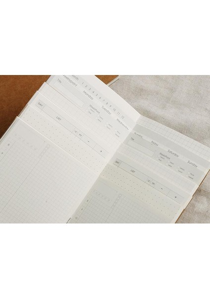 Grafik Kağıdı 3,7"x6,5" Midori Mujıs Gezgin Not Defteri 95MMX165MM Boş Noktalı Izgara Kağıdı Grafik Kağıdı Çizgili 32 Sayfa Cep A6 Stili (Yurt Dışından)