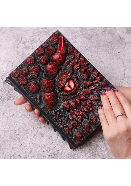C A5 Boyutu Yüksek Kaliteli Yaratıcılık Reçine Kapak Defter El Hesabı Kitap Sanat 3D Ejderha Kabartma Günlüğü Kitap Kırtasiye (Yurt Dışından)