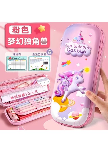B Unicorn S Unicorn 3D Kalem Kutusu Kasa Lavanta Denizkızı Kalem Tutucu Çanta Anime Kırtasiye Organizatör Pembe Tavşan Cetvel Kılıfı Okul Malzemeleri (Yurt Dışından)