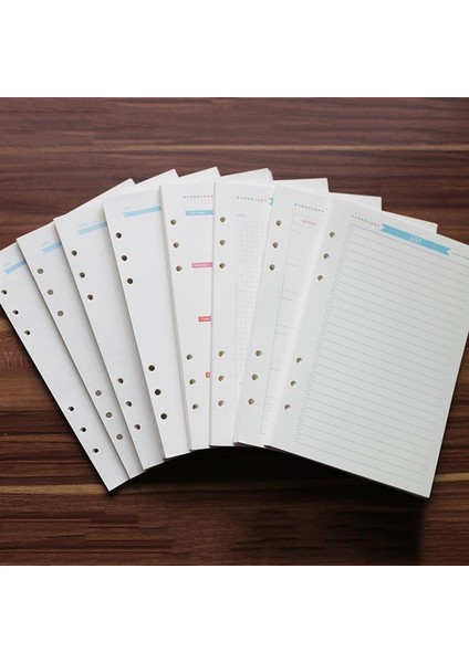 Diario Kağıt Dolum Planlayıcısı Bağlayıcı A6 Gevşek Yaprak Defter Ekleri Çizgili Çizgili Kağıtlar Yedekler A5 Doldurulabilir Izgara Geniş Kolej Delikli Halka (Yurt Dışından)