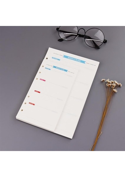 Diario Kağıt Dolum Planlayıcısı Bağlayıcı A6 Gevşek Yaprak Defter Ekleri Çizgili Çizgili Kağıtlar Yedekler A5 Doldurulabilir Izgara Geniş Kolej Delikli Halka (Yurt Dışından)