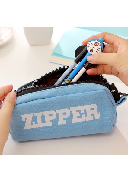Krem Beyaz Büyük Fermuarlı Kalem Çantası Kanvas Zip Okul Kalem Kalem Kutusu Kırtasiye Organizatör Saklama Çantası Kalem Kutusu Ofis Malzemeleri A6350 (Yurt Dışından)