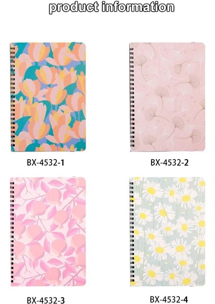 BX-4532-01 A5 A5 A6 A7 Kerry Yaratıcı Gevşek Yaprak Bobin Kitap Ins Çiçek Öğrenci Not Defteri Gelişmiş Günlüğü Ciltli Defter (Yurt Dışından)