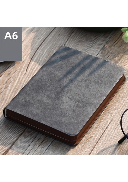 Gri-Hayır Desen Yeni Cep A6 Planlayıcısı Günlük Not Mini Not Defteri Dizüstü Taşınabilir Vintage Desen Pu Deri Defter Günlüğü Not Defteri Kırtasiye (Yurt Dışından)