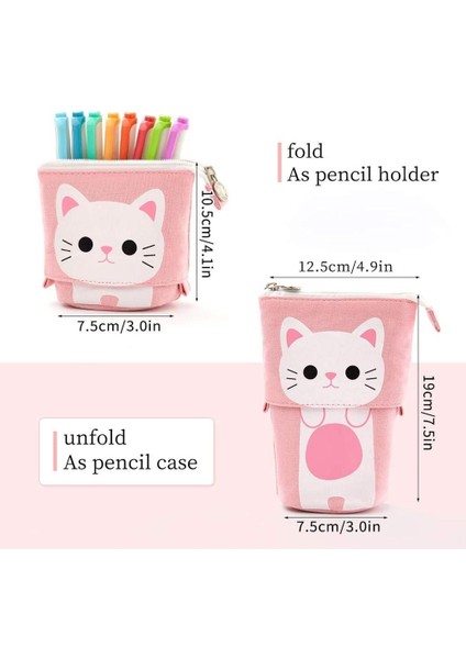 Sarı Kedi Angoo [eğlenceli] Kalem Kalem Çantası Kılıf, Karikatür Sevimli Kedi Ayı Koyun Kanvas Katlama Ayakta Tutucu Kırtasiye Organizatör Çocuklar Hediye A6445 (Yurt Dışından) modelleri