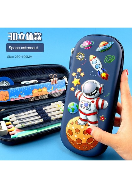 Uzay Astronot 3D Uzay Sevimli Kalem Kutusu Okul Kırtasiye Kutusu Plastik Karikatürler Çocuklar Için Kalem Kutuları Kalem Kutusu Hediyeler Öğrenci Kalem Kutusu Kawaii Çanta (Yurt Dışından)