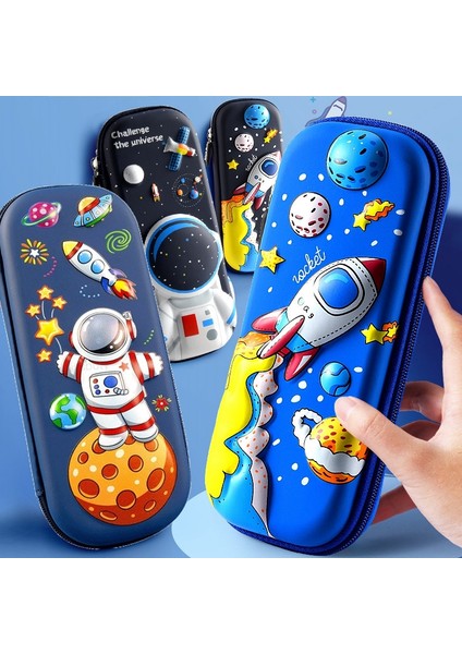 Uzay Astronot 3D Uzay Sevimli Kalem Kutusu Okul Kırtasiye Kutusu Plastik Karikatürler Çocuklar Için Kalem Kutuları Kalem Kutusu Hediyeler Öğrenci Kalem Kutusu Kawaii Çanta (Yurt Dışından)